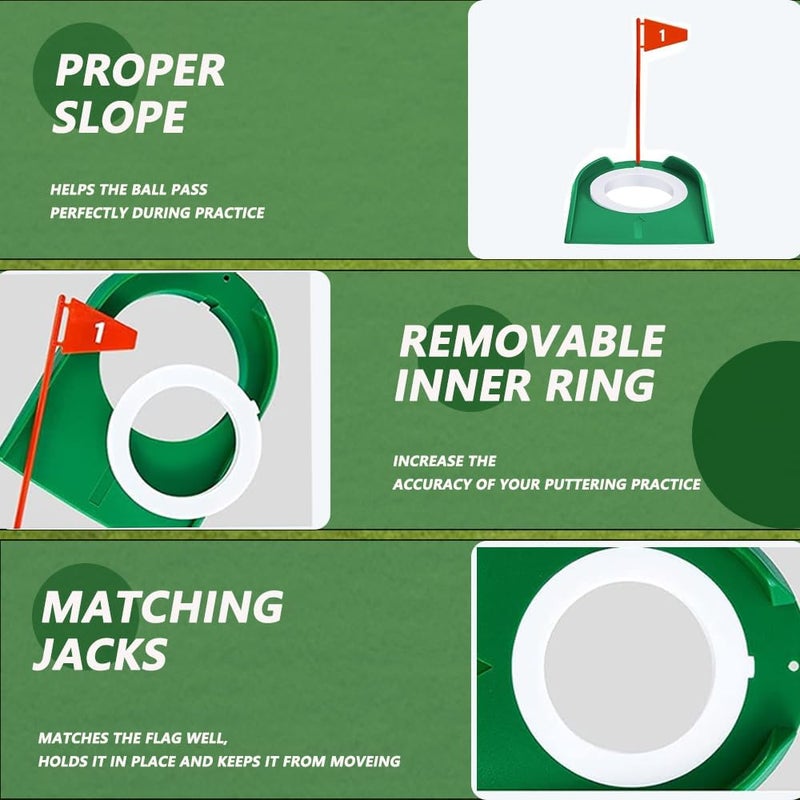 LOOEEL 4 PCS Golf Putting Cup Golf Hole Training,Suitable for Teenagers and Adults Hole Training with Plastic Flags Putting Cup,Used for Indoor and Outdoor Practice. - Image 4